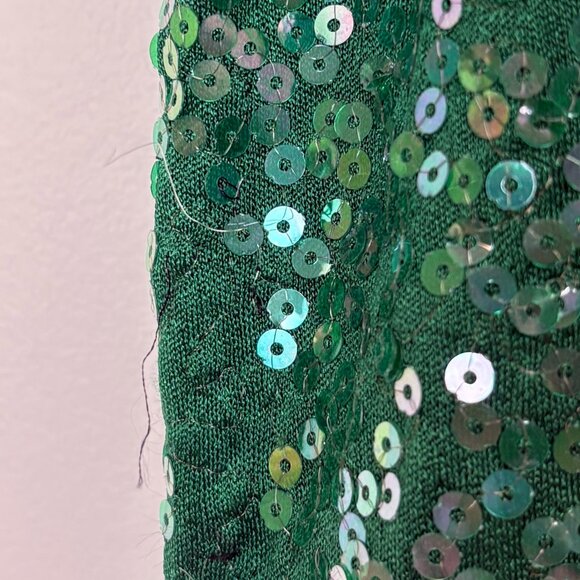 Emerald Green Sleeveless Sequin Dress W/Matching Jacket - Picture 15 of 15